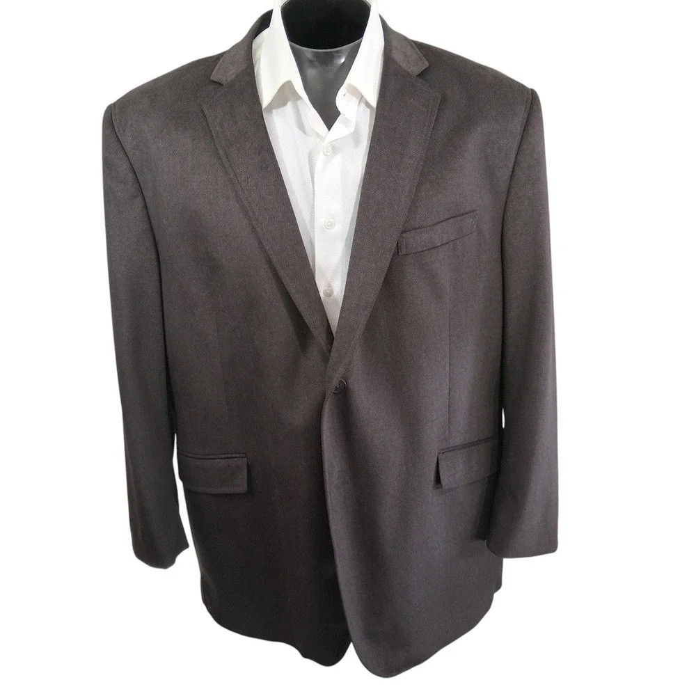 Pronto Uomo Blazer 2X 50R Brown Classic Textured 2 Button Sport Coat Double Vent